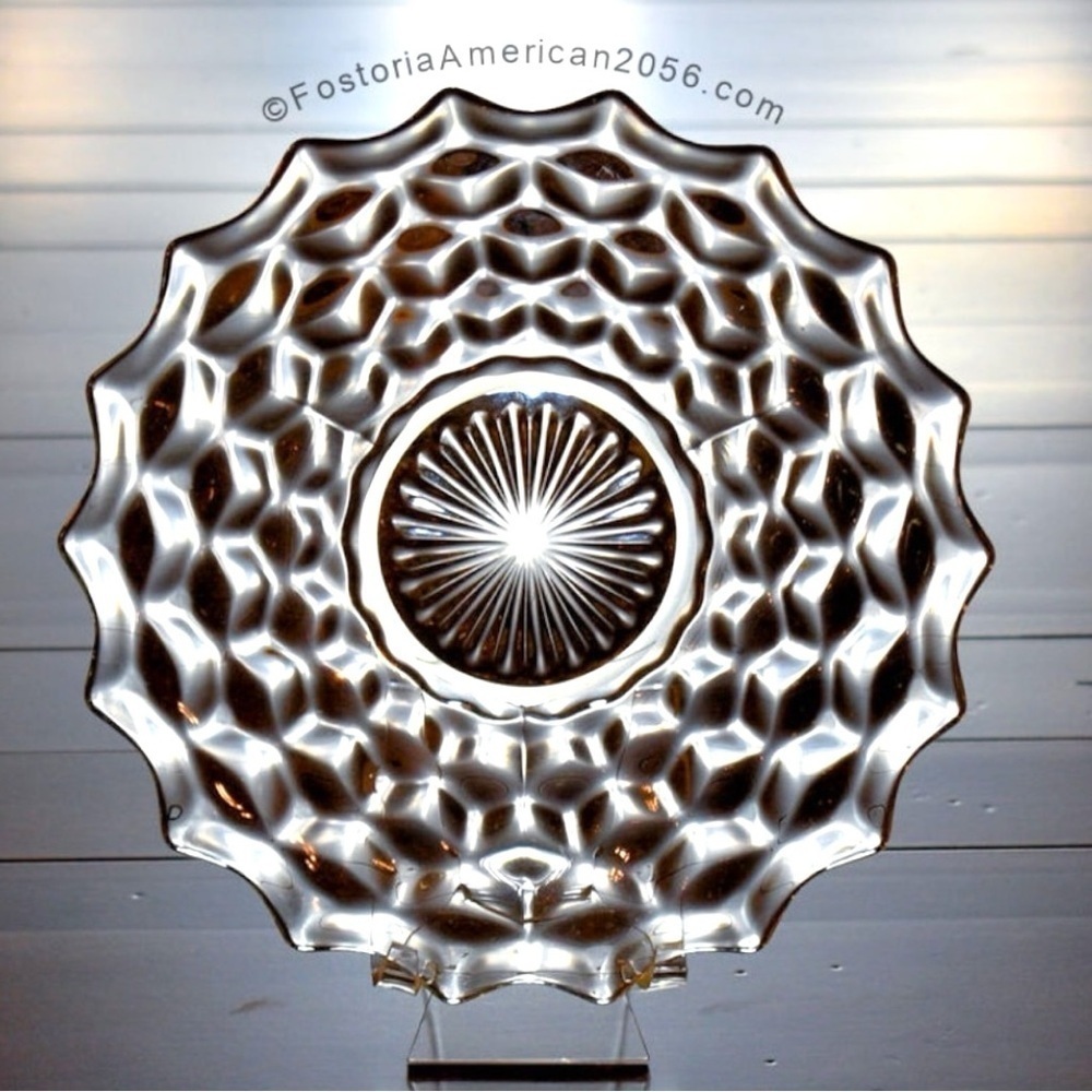 Fostoria Antique Vintage clear Cut Glass Plate
